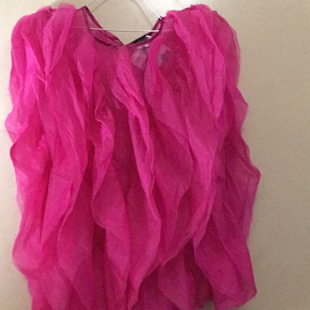 Vibrant Pink Ruffled Top